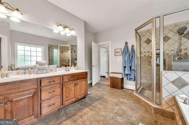 125 Shamus Way, Jefferson, GA 30549 - bathroom with a stall shower, double vanity, and a bath
