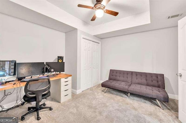 125 Shamus Way, Jefferson, GA 30549 - office area featuring light carpet and a ceiling fan