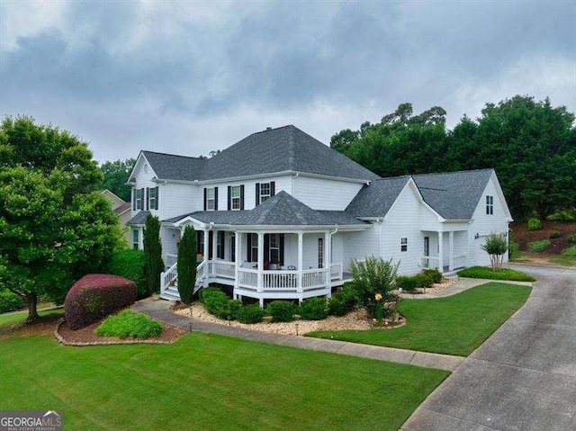 125 Shamus Way, Jefferson, GA 30549 - view of front facade featuring covered porch, a front lawn, and roof with shingles