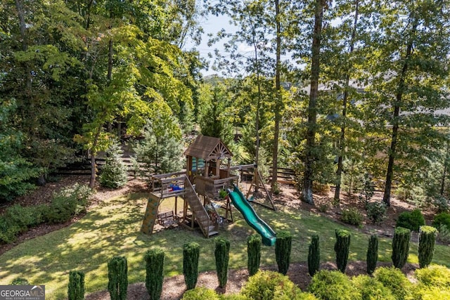 3111 Old Thompson Mill Rd, Buford, GA 30519 - view of playground featuring a lawn