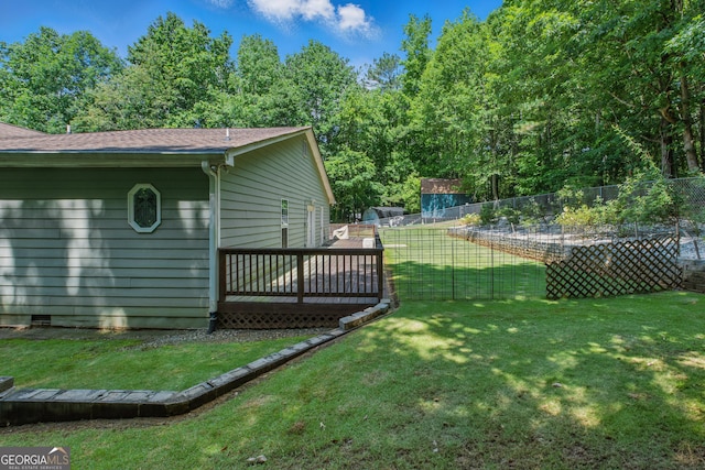 1920 Daves Creek Trl, Cumming, GA 30041 - view of yard with a wooden deck