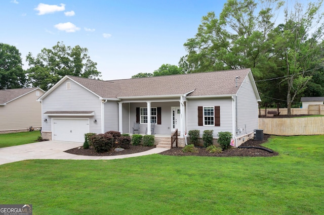521 Peeples Valley Rd NW, Cartersville, GA 30121 - ranch-style house featuring covered porch, driveway, an attached garage, and roof with shingles