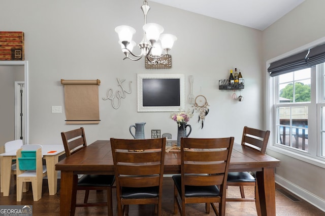 521 Peeples Valley Rd NW, Cartersville, GA 30121 - dining area with a chandelier and wood finished floors