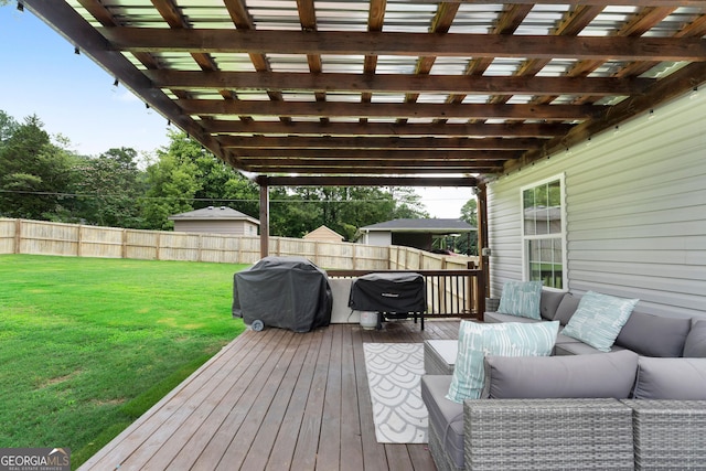 521 Peeples Valley Rd NW, Cartersville, GA 30121 - wooden deck featuring outdoor lounge area and area for grilling