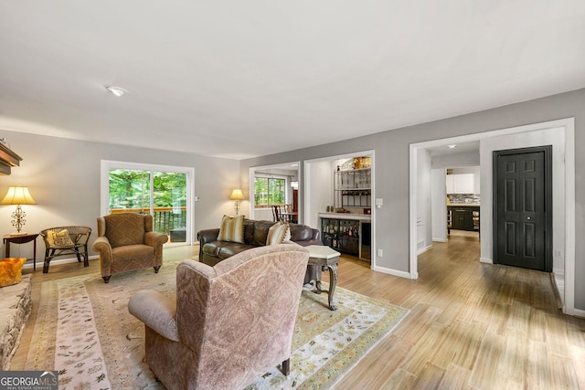 4290 Inverness Ct NE, Roswell, GA 30075 - living room with wood finished floors and baseboards
