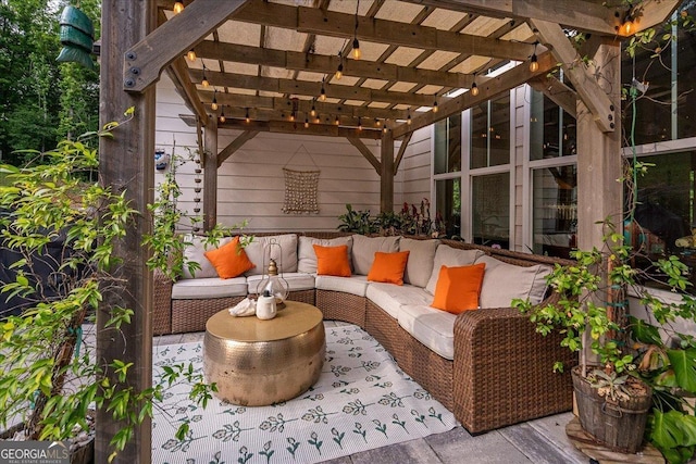 1069 Dean Hill Rd, Monroe, GA 30655 - view of patio / terrace featuring an outdoor hangout area and a pergola