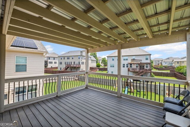 745 Newfield Ln, Alpharetta, GA 30004 - wooden terrace with a residential view, a fenced backyard, and a playground