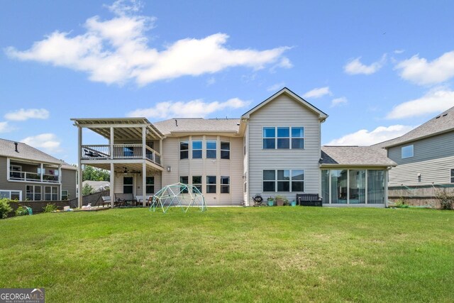 745 Newfield Ln, Alpharetta, GA 30004 - back of property with a sunroom