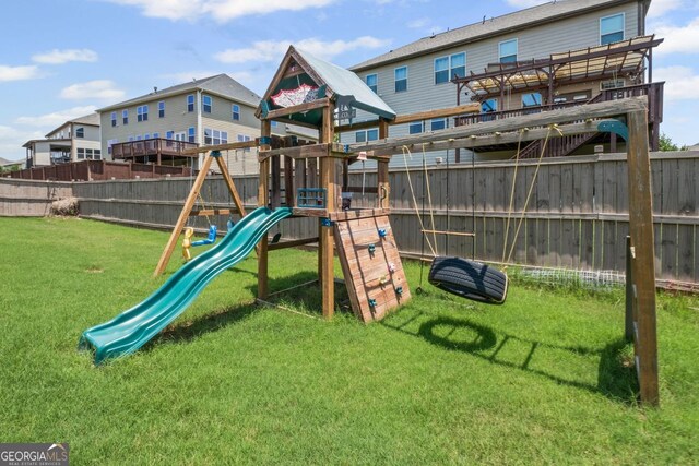 745 Newfield Ln, Alpharetta, GA 30004 - view of jungle gym with a fenced backyard