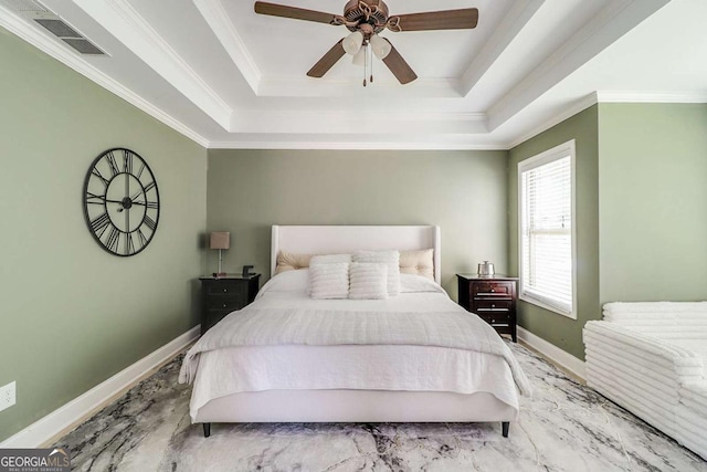 95 Jeffco Dr, Jefferson, GA 30549 - bedroom with a raised ceiling, crown molding, and a ceiling fan