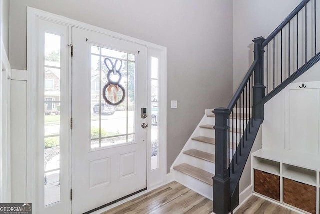 95 Jeffco Dr, Jefferson, GA 30549 - foyer with light wood-type flooring and stairs