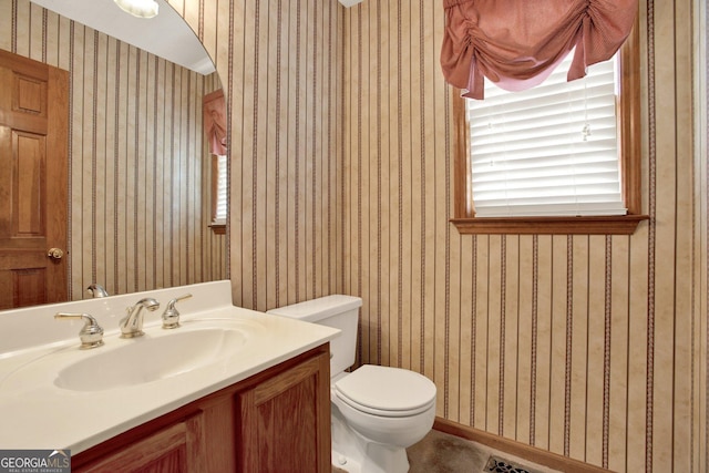 4313 Deep Springs Ct NW, Kennesaw, GA 30144 - half bath with wallpapered walls and vanity