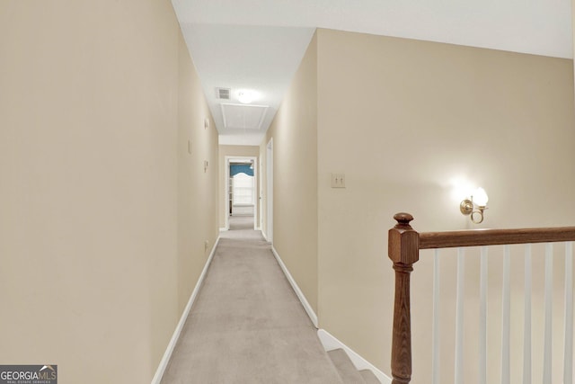 4313 Deep Springs Ct NW, Kennesaw, GA 30144 - hallway featuring attic access and light carpet