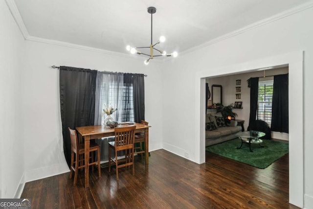 1192 Arlington Ave SW, Atlanta, GA 30310 - dining space with a chandelier, ornamental molding, and wood finished floors