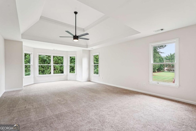 4508 Meadow Vista Trce, Lithonia, GA 30038 - carpeted empty room with a raised ceiling and ceiling fan