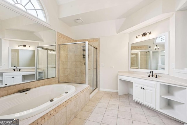 4508 Meadow Vista Trce, Lithonia, GA 30038 - full bathroom with a bath, a stall shower, plenty of natural light, and vanity
