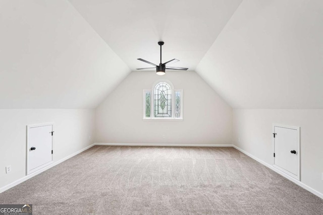 4508 Meadow Vista Trce, Lithonia, GA 30038 - additional living space featuring a ceiling fan, carpet floors, and vaulted ceiling