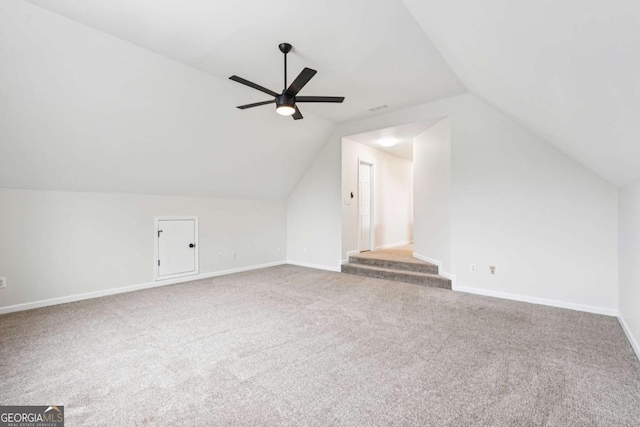 4508 Meadow Vista Trce, Lithonia, GA 30038 - additional living space featuring carpet flooring, a ceiling fan, and lofted ceiling