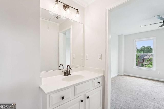 4508 Meadow Vista Trce, Lithonia, GA 30038 - bathroom featuring vanity and ceiling fan