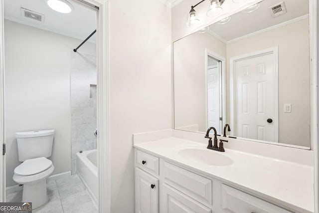4508 Meadow Vista Trce, Lithonia, GA 30038 - full bathroom with vanity, crown molding, and shower / tub combination