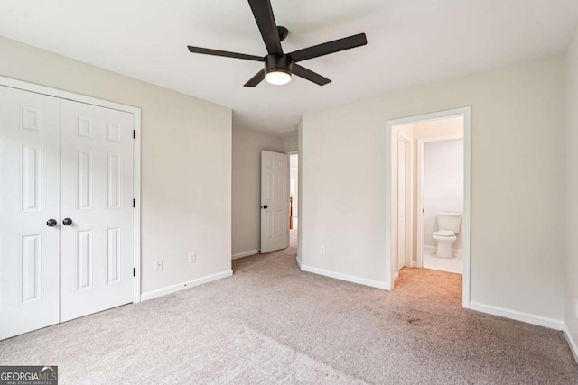 4508 Meadow Vista Trce, Lithonia, GA 30038 - unfurnished bedroom with carpet floors, a closet, and a ceiling fan