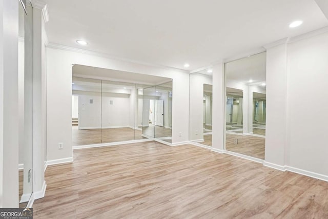 4508 Meadow Vista Trce, Lithonia, GA 30038 - unfurnished room with light wood-style floors, ornamental molding, and recessed lighting