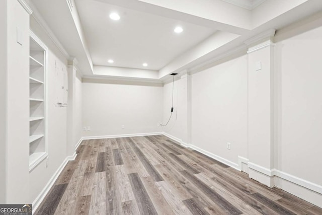 4508 Meadow Vista Trce, Lithonia, GA 30038 - finished below grade area with wood finished floors, recessed lighting, and built in shelves