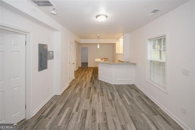 365 Hunt Crk, Acworth, GA 30101 - unfurnished living room featuring wood finished floors, electric panel, and baseboards