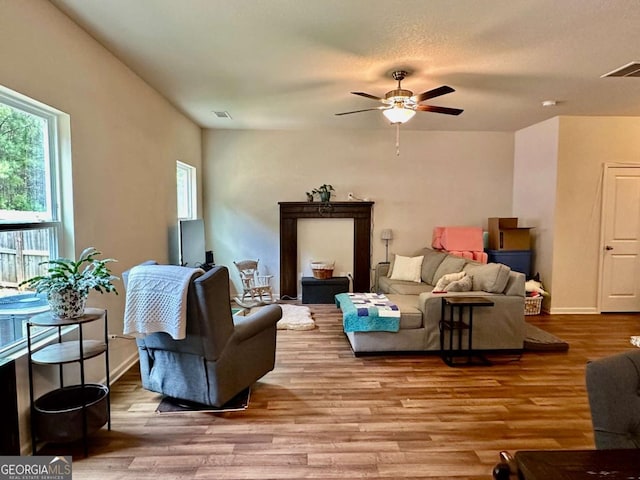 323 Morning Dr, Athens, GA 30606 - living area featuring wood finished floors and ceiling fan