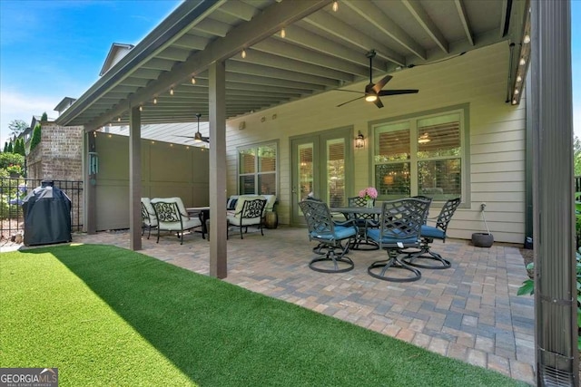 1099 Heyward Way, Alpharetta, GA 30009 - view of patio / terrace featuring a ceiling fan