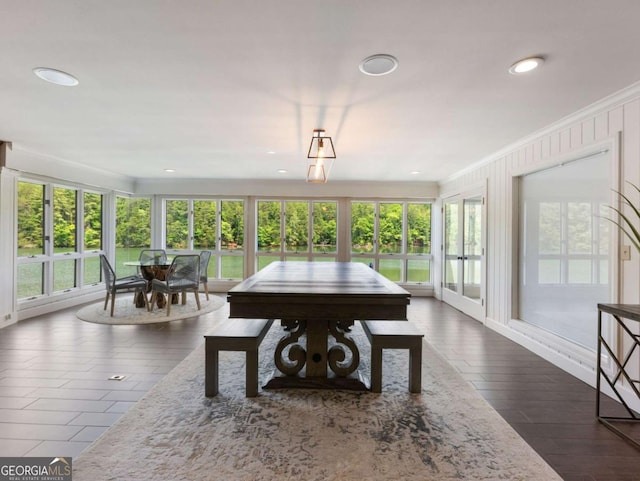 178 Rowland Pt, Morganton, GA 30560 - sunroom / solarium with healthy amount of natural light, recessed lighting, ornamental molding, and wood finished floors
