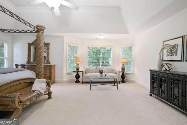 3741 Cape York Trce, Alpharetta, GA 30022 - bedroom featuring carpet flooring, crown molding, and ceiling fan