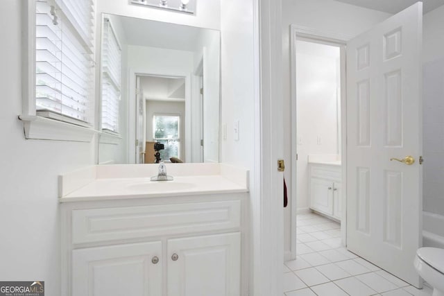3741 Cape York Trce, Alpharetta, GA 30022 - full bathroom with vanity, tile patterned floors, and  shower combination