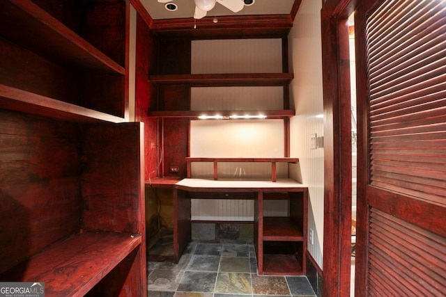 3741 Cape York Trce, Alpharetta, GA 30022 - spacious closet featuring stone finish floors and a ceiling fan
