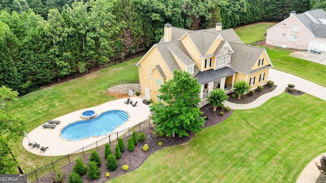 116 Archstone Sq, Mcdonough, GA 30253 - view from above of property featuring a pool area