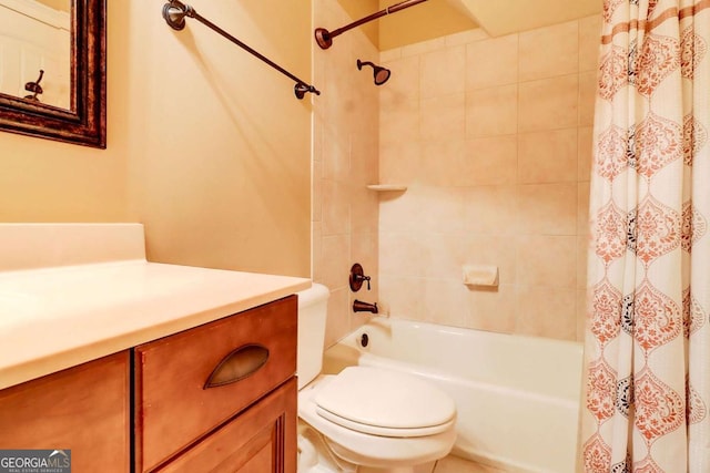 116 Archstone Sq, Mcdonough, GA 30253 - full bathroom featuring shower / bath combination with curtain and vanity