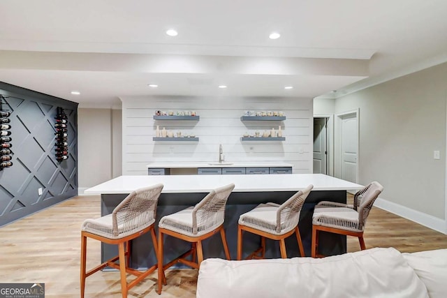 116 Archstone Sq, Mcdonough, GA 30253 - indoor bar with light wood-style floors and recessed lighting