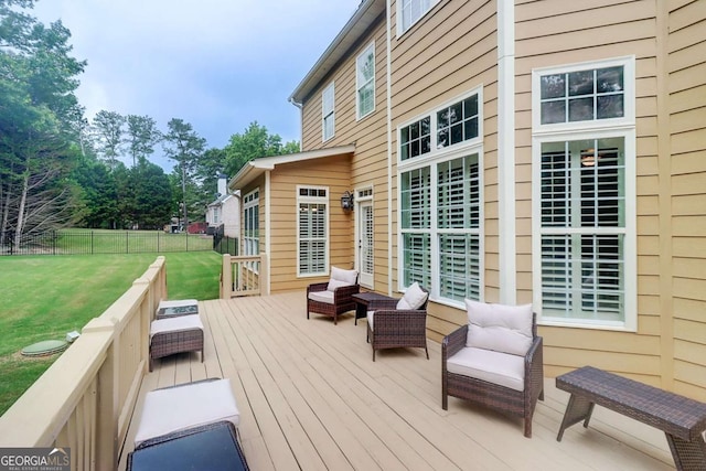 116 Archstone Sq, Mcdonough, GA 30253 - wooden terrace with an outdoor living space