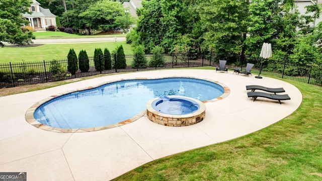 116 Archstone Sq, Mcdonough, GA 30253 - view of pool featuring a pool with connected hot tub and a patio area