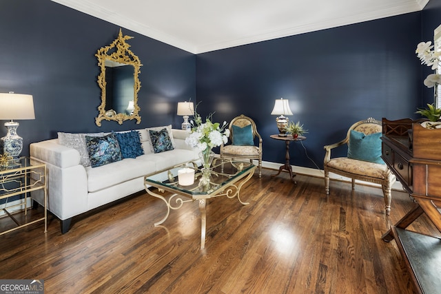 10530 Tuxford Dr, Alpharetta, GA 30022 - living room featuring ornamental molding and wood finished floors