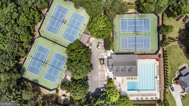 10530 Tuxford Dr, Alpharetta, GA 30022 - drone / aerial view of a pool area