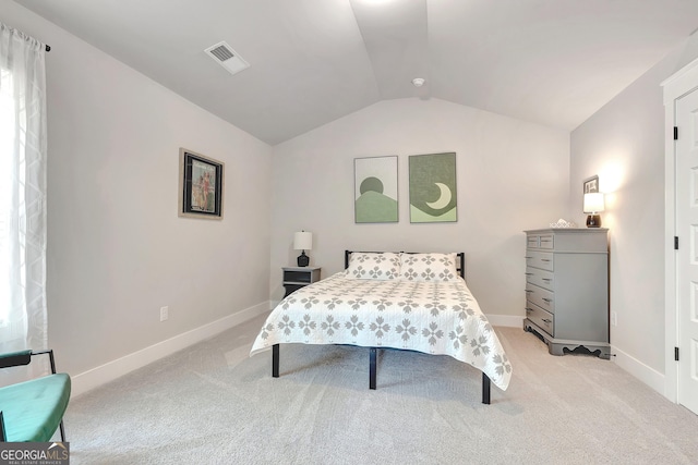 29 Peppertree Dr, Newnan, GA 30265 - bedroom featuring light carpet and lofted ceiling