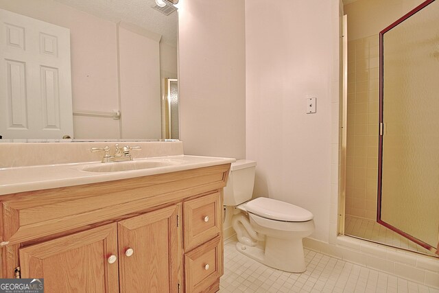 4135 Coursey Lake Rd, Douglasville, GA 30135 - full bath featuring tile patterned floors, vanity, and a stall shower