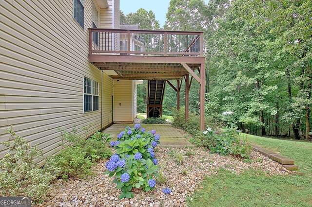 4135 Coursey Lake Rd, Douglasville, GA 30135 - view of yard featuring a wooden deck
