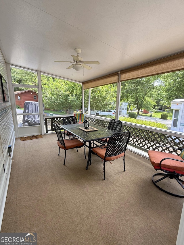 170 Tip Top Cir, Cleveland, GA 30528 - sunroom / solarium with ceiling fan and plenty of natural light