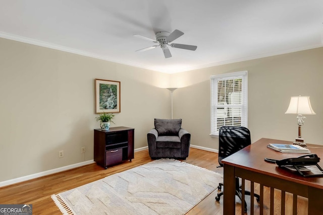 1508 Brianwood Rd Unit 1508, Decatur, GA 30033 - home office with crown molding, wood finished floors, and ceiling fan