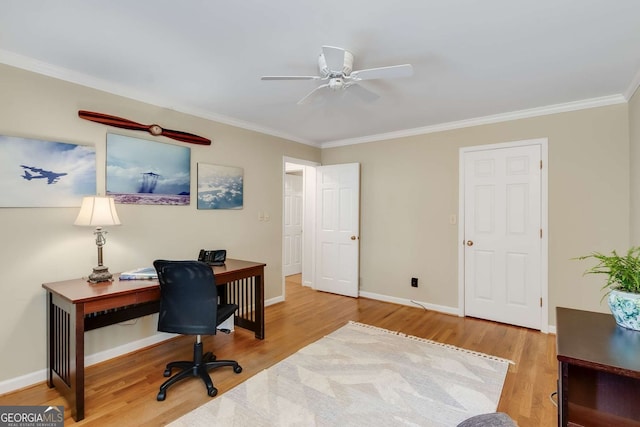 1508 Brianwood Rd Unit 1508, Decatur, GA 30033 - office space featuring crown molding, wood finished floors, and a ceiling fan