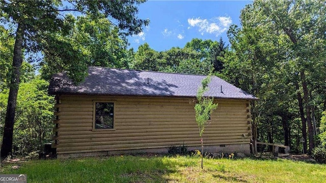 2515 Camp Branch Rd, Ellijay, GA 30540 - view of home's exterior with log siding and crawl space