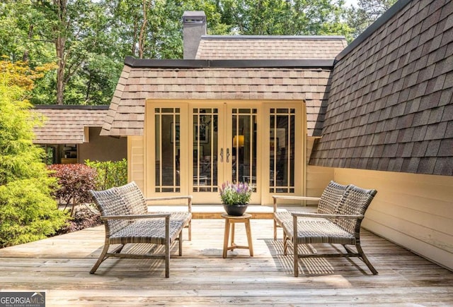 4850 Lake Fjord Pass, Marietta, GA 30068 - wooden terrace with french doors