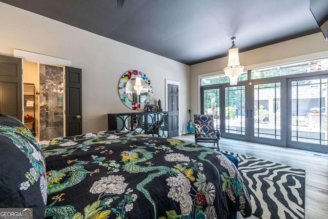 4850 Lake Fjord Pass, Marietta, GA 30068 - bedroom with access to exterior, wood finished floors, and french doors